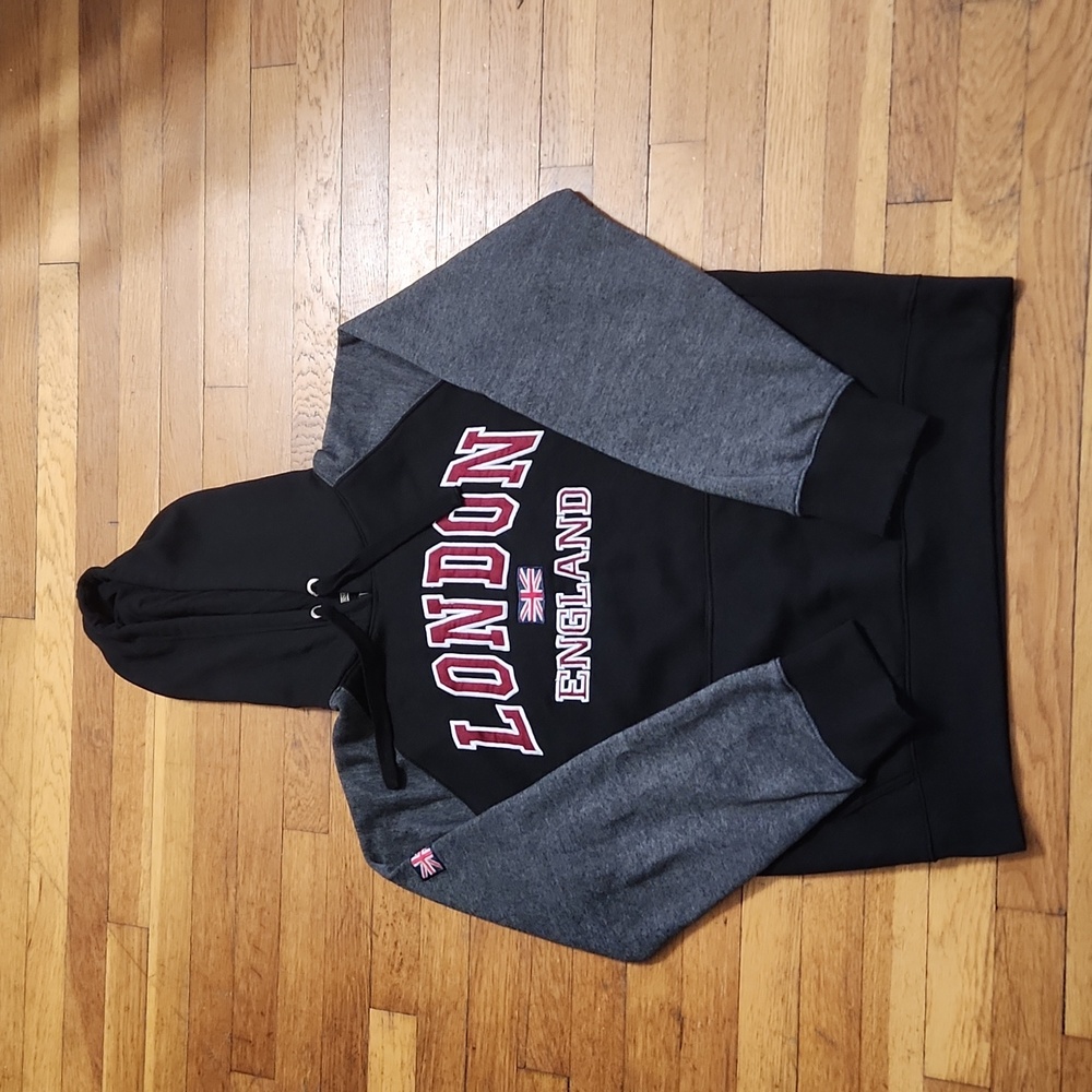 London England Black and Grey X-Large Hoodie